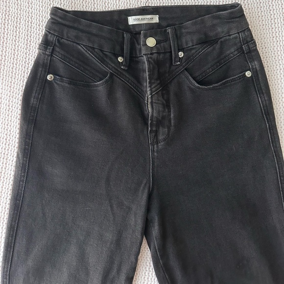 Good American High Rise Black Skinny Jeans Size 2/26 - Picture 3 of 5